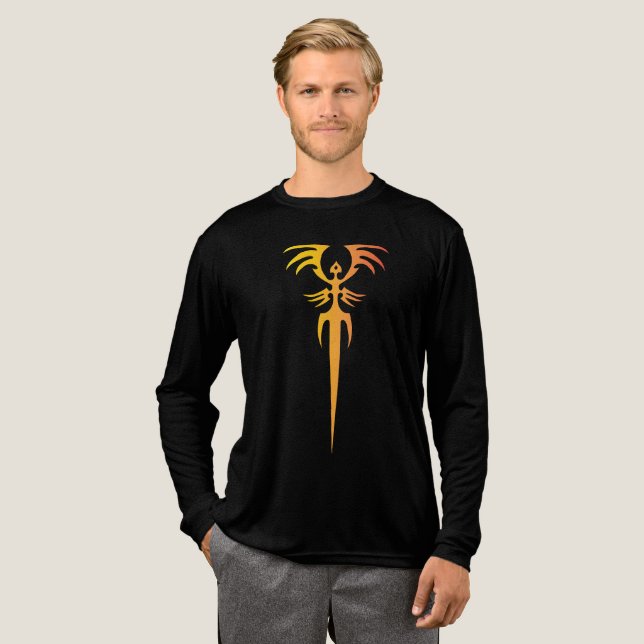 Camiseta Triblenda Emblema de Fénix Tribal Oscuro – Símbolo Mítico (Anverso Completo)
