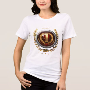Camiseta Triblenda Emblema de Garantía Corona de Laurel Número Uno de