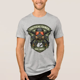 Camiseta Triblenda Emblema de Insignia Militar para Jugadores Táctico