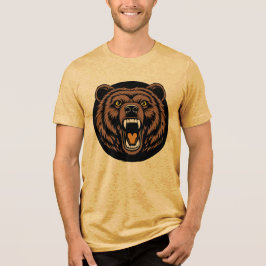 Camiseta Triblenda Emblema de Poder del Oso Rugiente