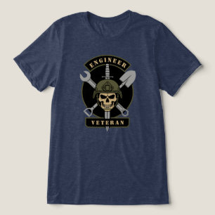 Camiseta Triblenda Emblema de Veterano de Apoyo de Combate de Ingenie