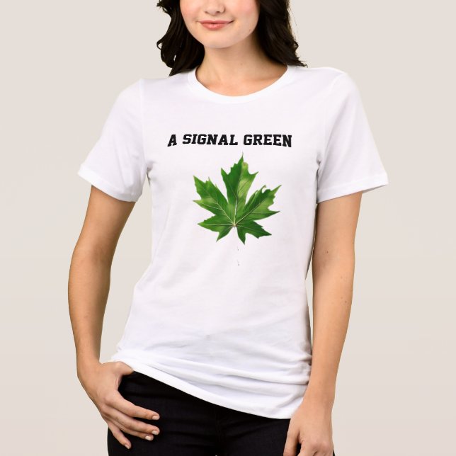 Camiseta Triblenda Emerald Stillness green leaf, maple leaf, (Anverso)