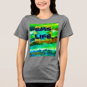 Camiseta Triblenda Emergencia de la vida en el EMS de la mujer