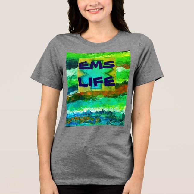 Camiseta Triblenda Emergencia de la vida en el EMS de la mujer (Anverso)