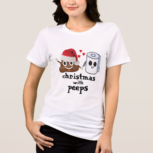 Camiseta Triblenda Emoji de caca y papel higiénico Amor, humor de Nav (Anverso)