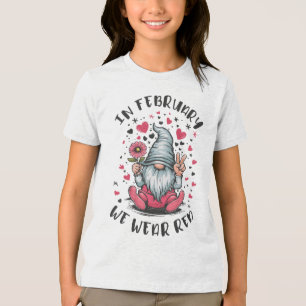 Camiseta Triblenda En Febrero Usamos Rojo Conciencia de la Salud del