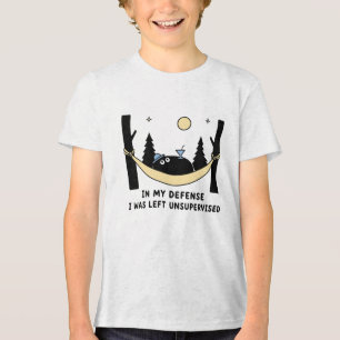 Camiseta Triblenda En Mi Defensa Camping de Blob Negro sin Supervisió