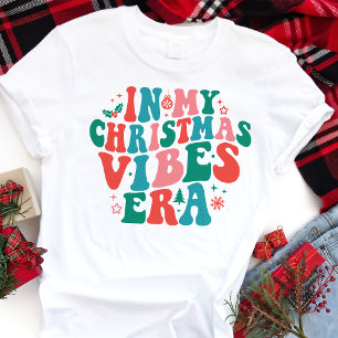 Camiseta Triblenda En Mi Era de Vibraciones Navideñas Retro Navidad