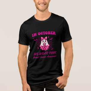 Camiseta Triblenda En Octubre Usamos Cáncer De Mama De Bruja Rosa