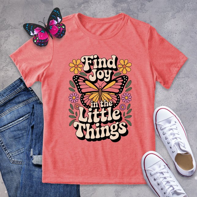 Camiseta Triblenda Encuentra alegría en la mariposa de las pequeñas c (Subido por el creador)