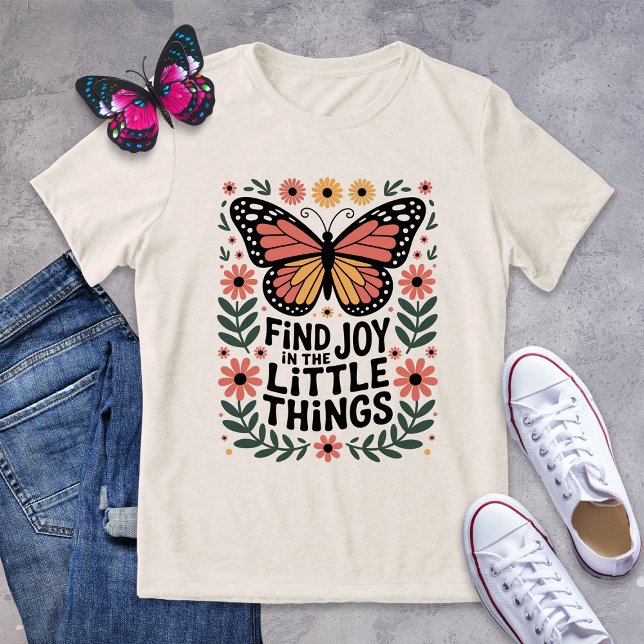 Camiseta Triblenda Encuentra alegría en la mariposa monarca (Subido por el creador)