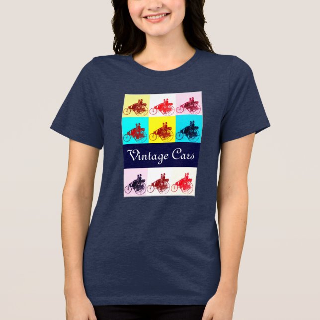 Camiseta Triblenda Encuentro de coches antiguos Pop Art (Anverso)