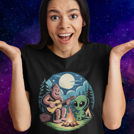 Camiseta Triblenda Encuentro Paranormal de Alien UFO Críptido Bigfoot