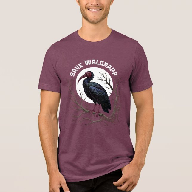 Camiseta Triblenda Endangered birds: waldrapp or nortern bald ibis (Anverso)