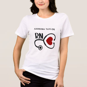 Camiseta Triblenda Enfermera cardiaca Estetioscopio RN