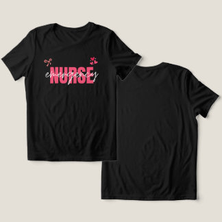 Camiseta Triblenda Enfermera de Emergencia Adorable Lazo Coqueto Rosa