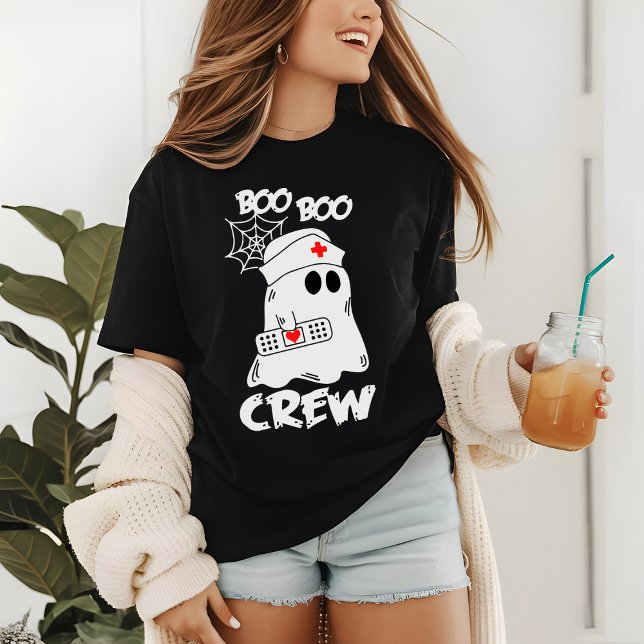 Camiseta Triblenda Enfermera fantasma de la tripulación de Boo | Hall (Subido por el creador)