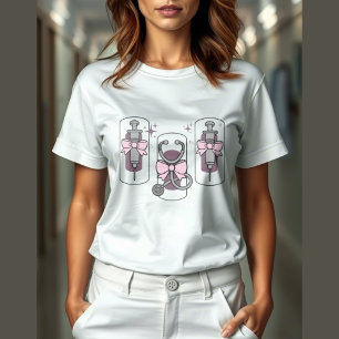 Camiseta Triblenda enfermera linda estetoscopio y jeringa con enferme