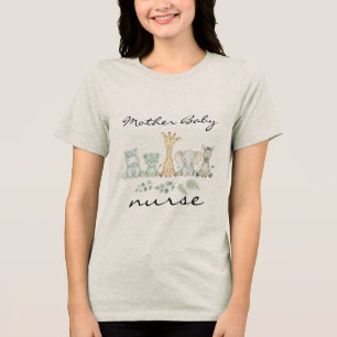 Camiseta Triblenda Enfermera Materna Infantil Safari Jungla Guardería