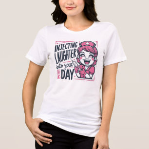 Camiseta Triblenda Enfermera Vintage Inyectando Risa