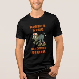 Camiseta Triblenda Enfermera Zombie Graciosa Sarcástica 12 Hrs. Humor