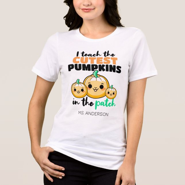 Camiseta Triblenda Enseño Al Profesor De Halloween De Las Calabazas M (Anverso)