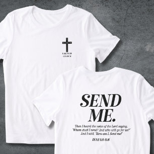 Camiseta Triblenda Envía a mí Isaías 6:8 Nombre de la Iglesia Alcance