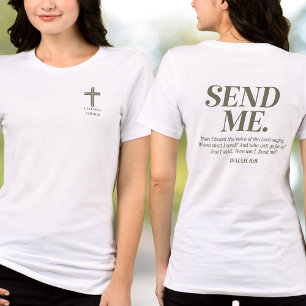 Camiseta Triblenda Envía a mí Isaías 6:8 Nombre de la Iglesia Alcance
