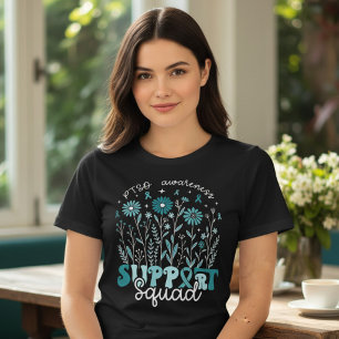 Camiseta Triblenda Equipo de Apoyo PTSD Flores Silvestres Azul Turque