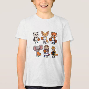 Camiseta Triblenda Equipo de Baloncesto de Animales Adorables   Masco