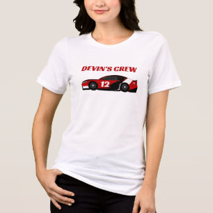 Camiseta Triblenda Equipo de coche de carreras rojo fiesta de cumplea