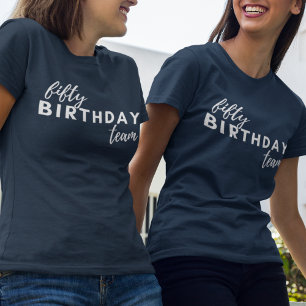 Camiseta Triblenda Equipo de cumpleaños 50 Tipografía Moderno Cumplea