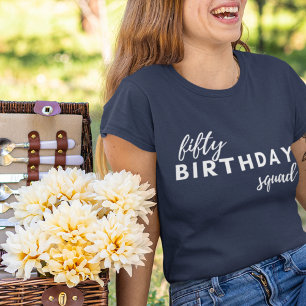Camiseta Triblenda Equipo de Cumpleaños 50 Tipografía Simple Moderno