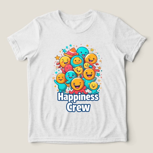 Camiseta Triblenda Equipo de Felicidad - Camiseta Juvenil Cute Smiley (Diseño delantero )