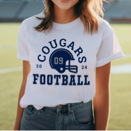 Camiseta Triblenda Equipo de Fútbol Americano Madre Varsity Navy y Pl