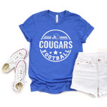 Camiseta Triblenda Equipo de fútbol personalizado con nombre de jugad<br><div class="desc">Camiseta personalizado Front and Back Football T-Shirt - mostrada en azul Design cuenta con un elegante logo redondo con casco de fútbol,  estrellas y rayas. Personaliza con el nombre del equipo de fútbol de tu jugador,  número de camiseta y apellido. Incluye un acento futbolístico en la parte posterior.</div>