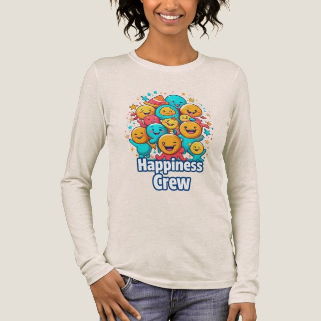 Camiseta Triblenda Equipo de la Felicidad - Tee de manga larga y aleg (Anverso)