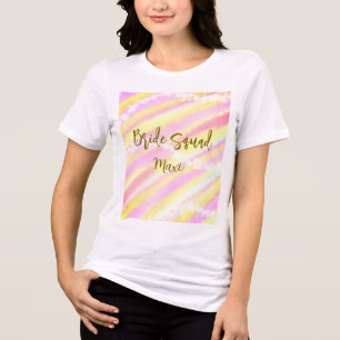 Camiseta Triblenda Equipo de novia dorado rosa pastel brillante color