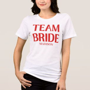 Camiseta Triblenda Equipo Novia Despedida de Soltera Rojo Rosa