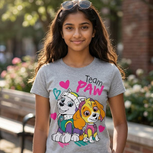 Camiseta Triblenda Equipo Pata Cachorros Lindos Corazones Gráfico