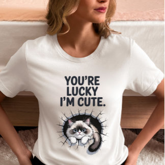 Camiseta Triblenda Eres Afortunado de que Soy Gato Bonito