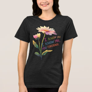 Camiseta Triblenda Eres un extranjero", cita floral de mano T-Shir