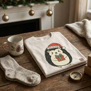 Camiseta Triblenda Erizo Lindo Feliz Navidad