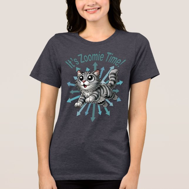 Camiseta Triblenda Es el gato de Zoomie Time Gray Tabby (Anverso)