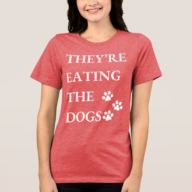 Camiseta Triblenda Es gracioso que coman los perros en Springfield (Anverso)