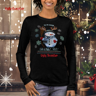 Camiseta Triblenda Es la Temporada Muñeco de Nieve Lindo o Feo