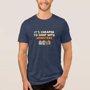 Camiseta Triblenda Es Más Barato Ir de Compras con Monstruos - Diver