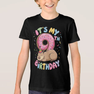 Camiseta Triblenda Es Mi 9 Cumpleaños Amante De Donas Lindos Capybara