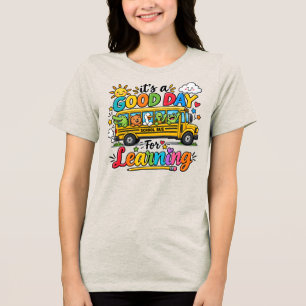 Camiseta Triblenda Es Un Buen Día Para Aprender Niños De Autobús Esco