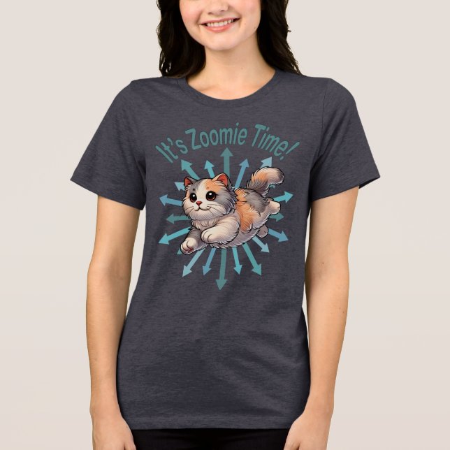 Camiseta Triblenda Es Zoomie Time Dilute Calico Cat (Anverso)